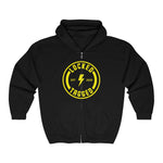 Hooded Zip Up - Bolt Back Badge - Yellow!