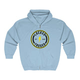 Hooded Zip Up - Bolt Back Badge - Yellow!