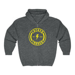 Hooded Zip Up - Bolt Back Badge - Yellow!