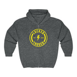 Hooded Zip Up - Bolt Back Badge - Yellow!