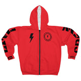 Hooded Zip Up - Bolt Skull Candy - Red