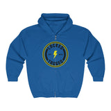 Hooded Zip Up - Bolt Back Badge - Yellow!