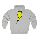 Hooded Zip Up - Bolt Back Badge - Yellow!