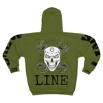 Hooded Zip Up - Bolt Skull Candy - Military G